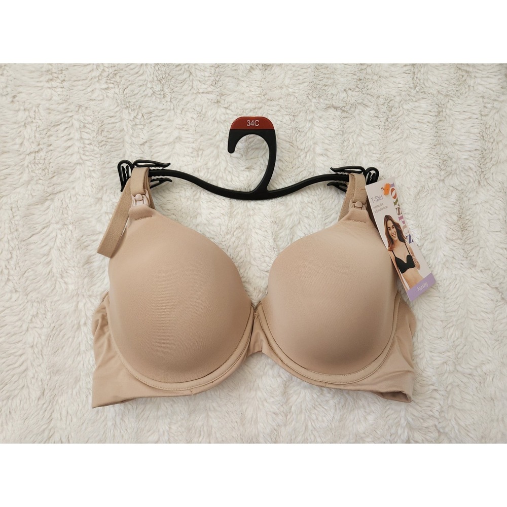 Joyspun T-Shirt Nursing Bra 34C Beige Maternity Adjustable Straps New